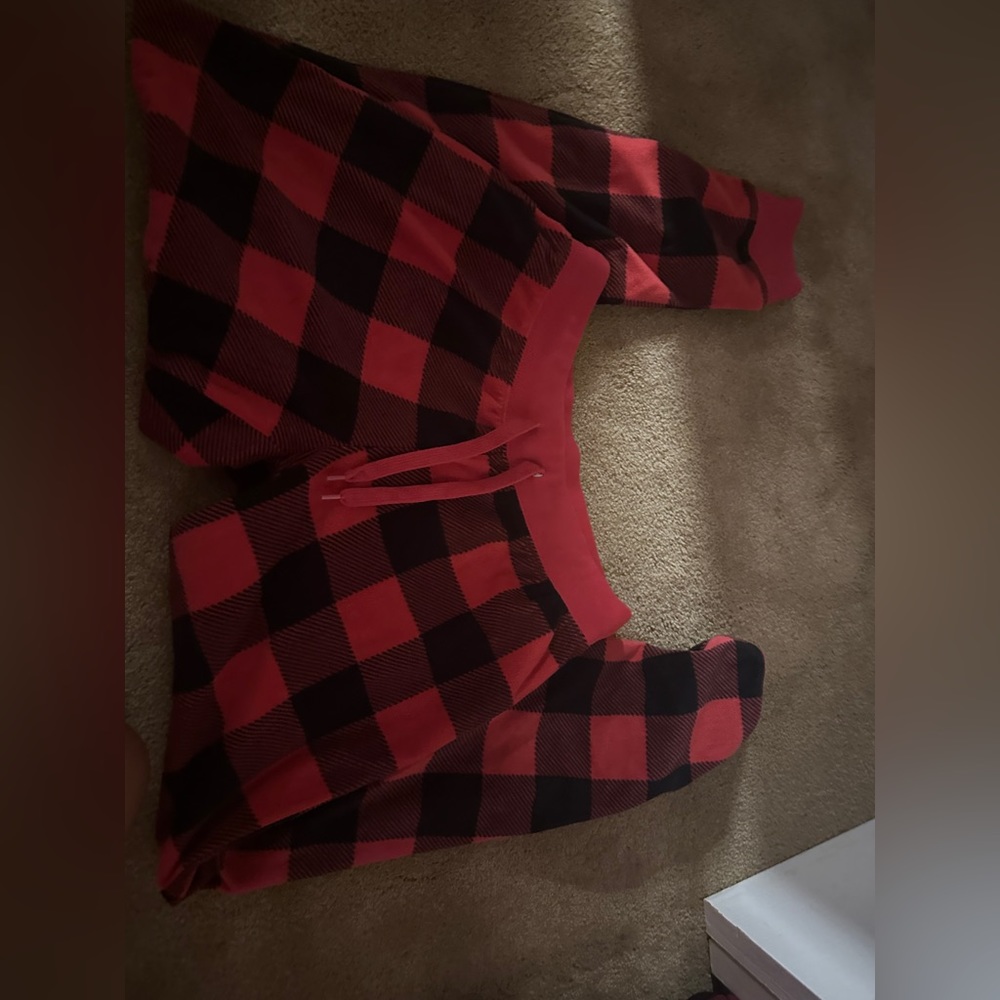red plaid pants